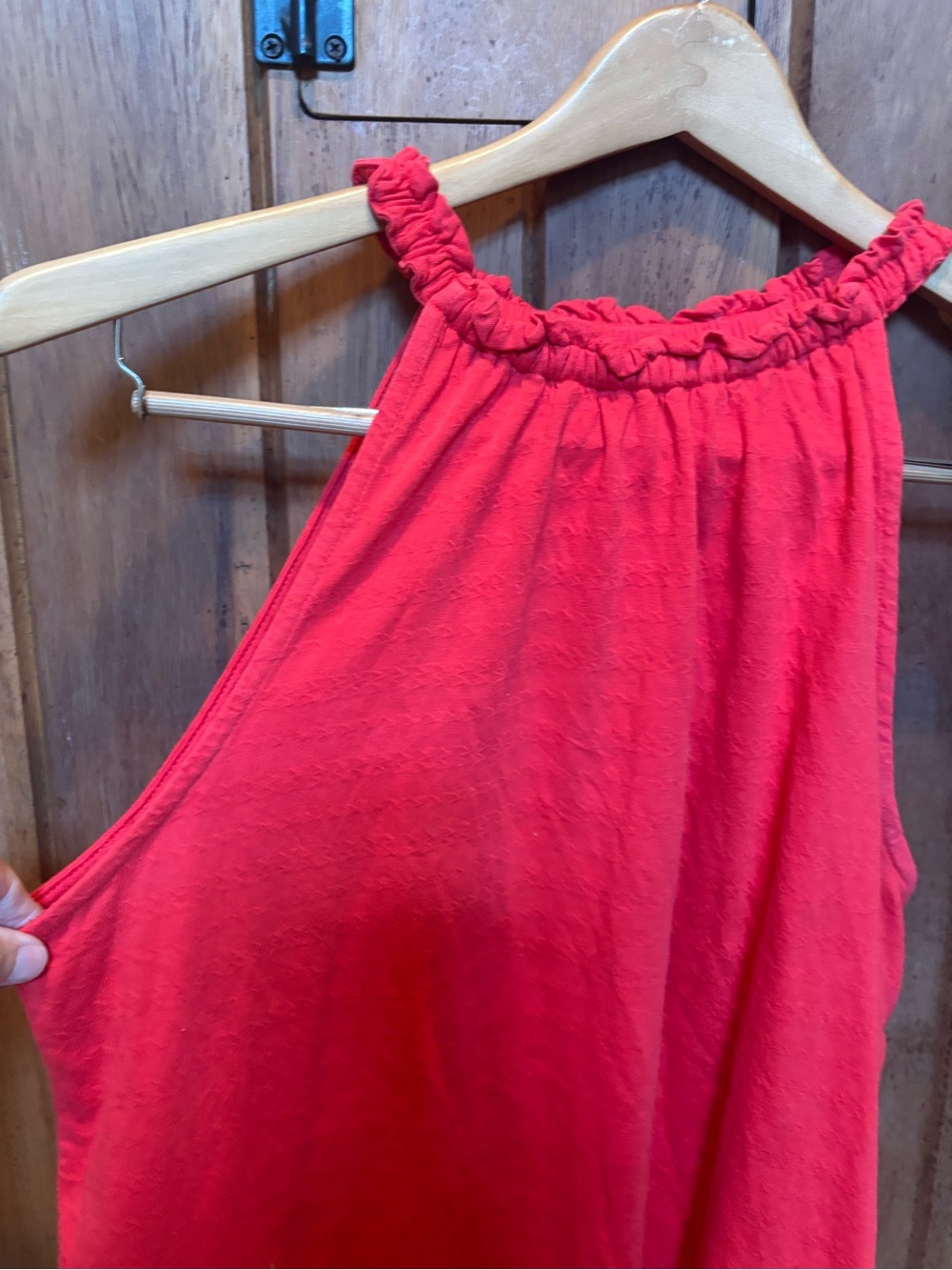 Red Ruffle Neck Halter Top - Picture 3 of 3